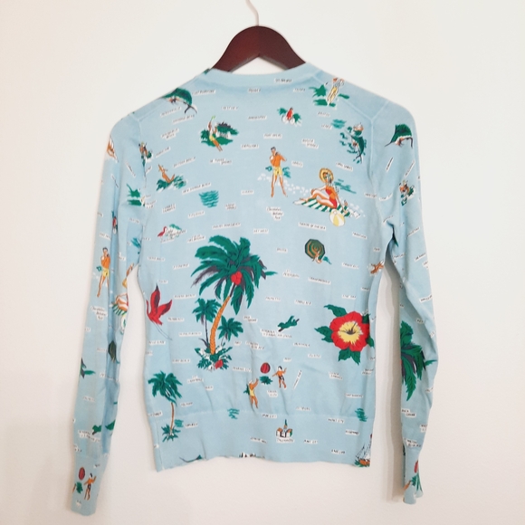 J. Crew Jackie Cardigan In Vintage Florida Print, Small - Picture 5 of 7